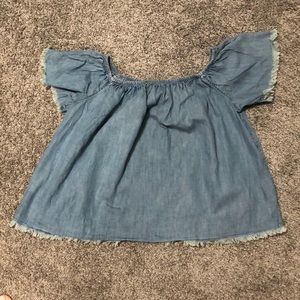 Denim off the shoulder top, size M